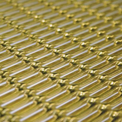 metal deploye Laiton, métal déployé en Bronze, expanded brass, grille laiton, maille architecture laiton